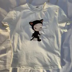 Grunge Crop Top Casual Womens T-Shirt E-girl Baby Tee Slim Y2k Clothes Gothic bow Tie Print Streetwear Vintage Harajuku Punk Emo