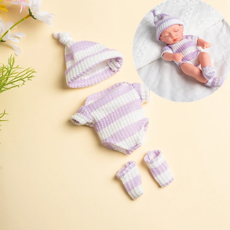 Doll Clothes for 8Inch 20cm Baby Dolls DIY Doll Accessories for Reborn Baby Dolls Sweater Jumpsuit Clothes for Mini Newborn Doll
