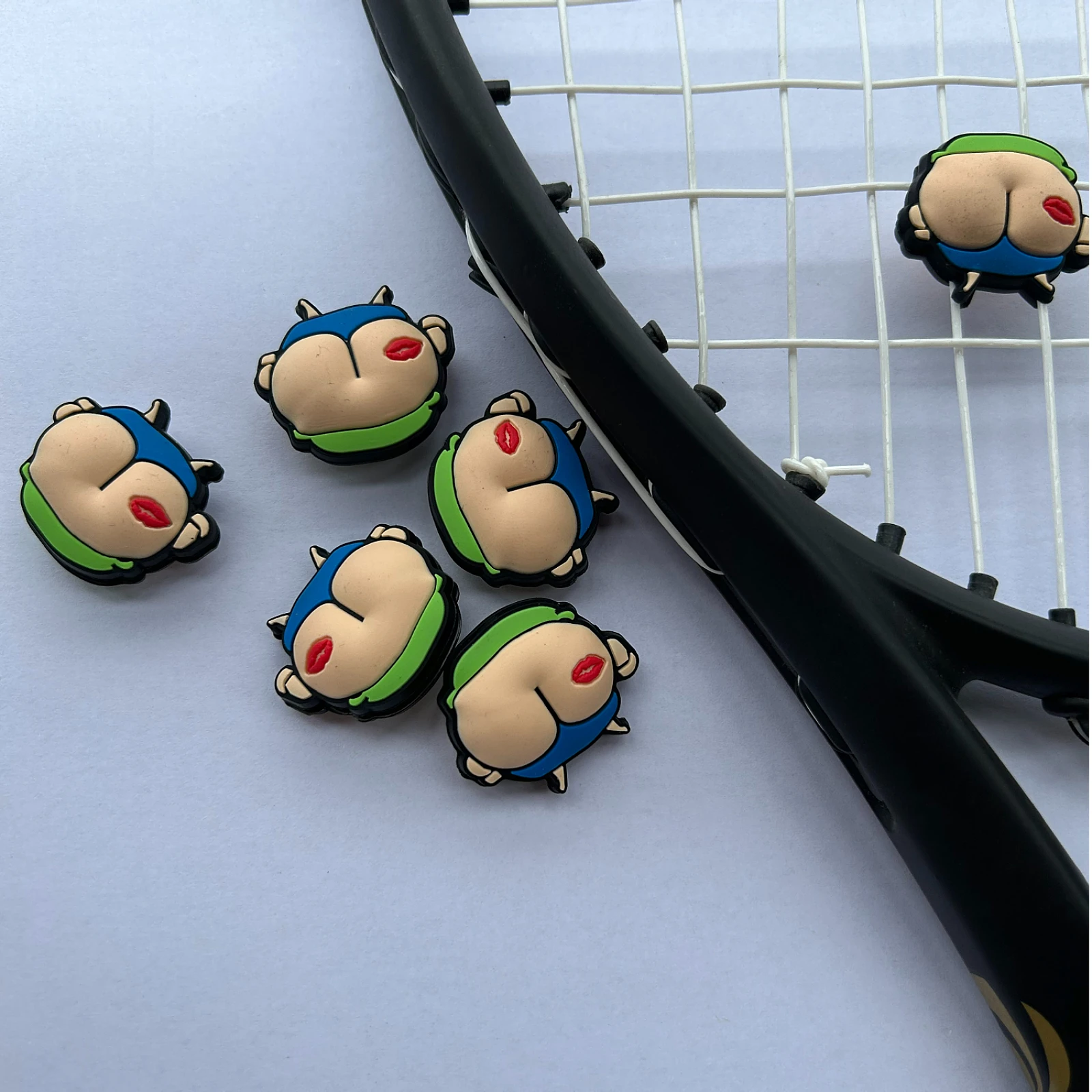 2024 NEW Funny Sexy Tennis Racket Vibration Dampener Shock Absorbing Silicon Tennis Racquet Damper 6pcs/lot