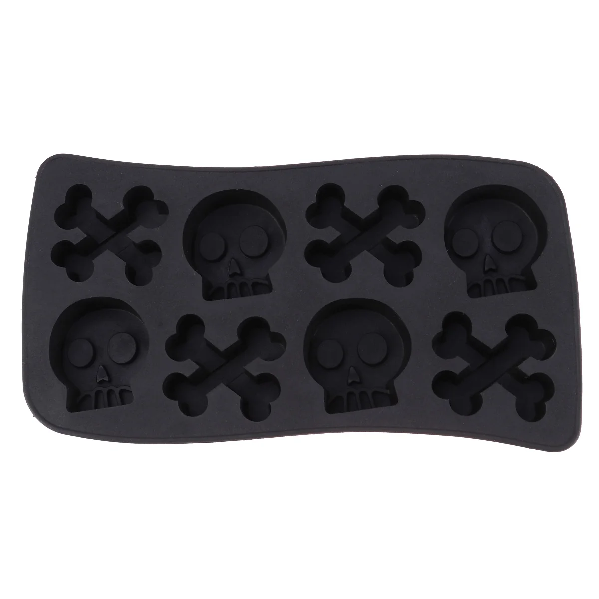 

1Pcs Skull Ice Cube Mold 8 Compartments Black Halloween Ice Tray for DIY Pudding Candy Chocolate Skull Tray