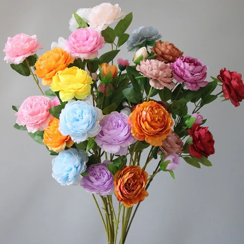 

10pcs/lot Modern Sle Wedding Decoration Artificial Peony Flowers Archway Entrance Decor Fake Roses Bouquet Table Centerpieces