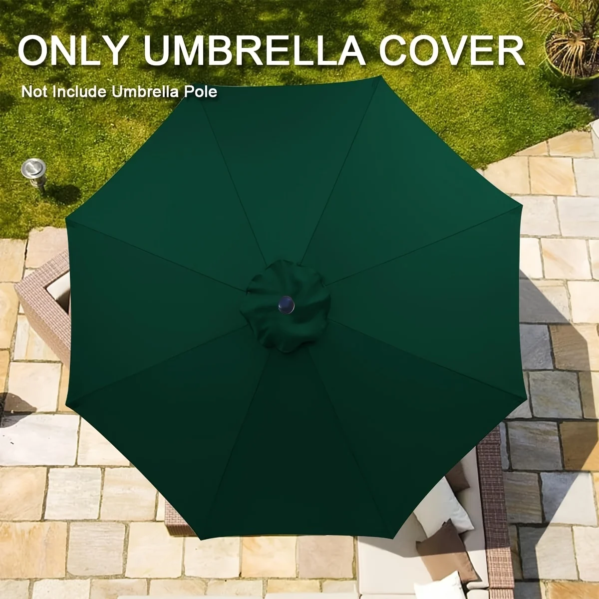 Replacement Fabric for Green Parasol Cloth Pergola with UV Shield 5 Sizes 6 Rib - 8 Rib