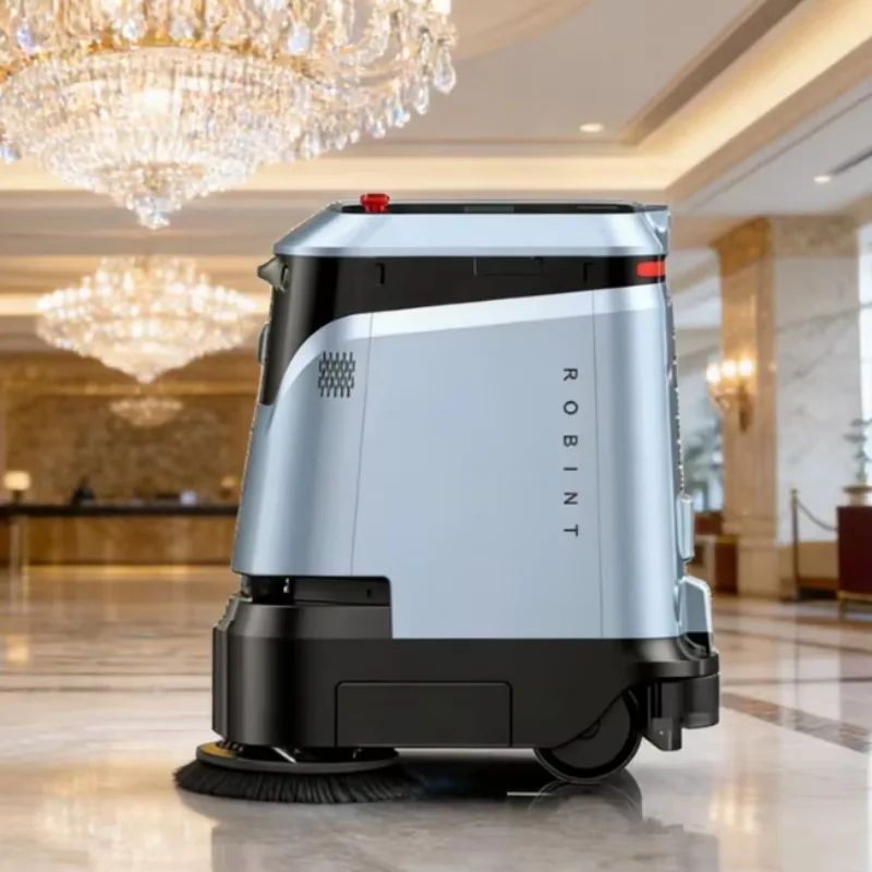 Robotic Scrubber Integrated Water Tank Floor Washing Disinfecting Robot Intelligent Obstacle Avoidance Low Noise For Office