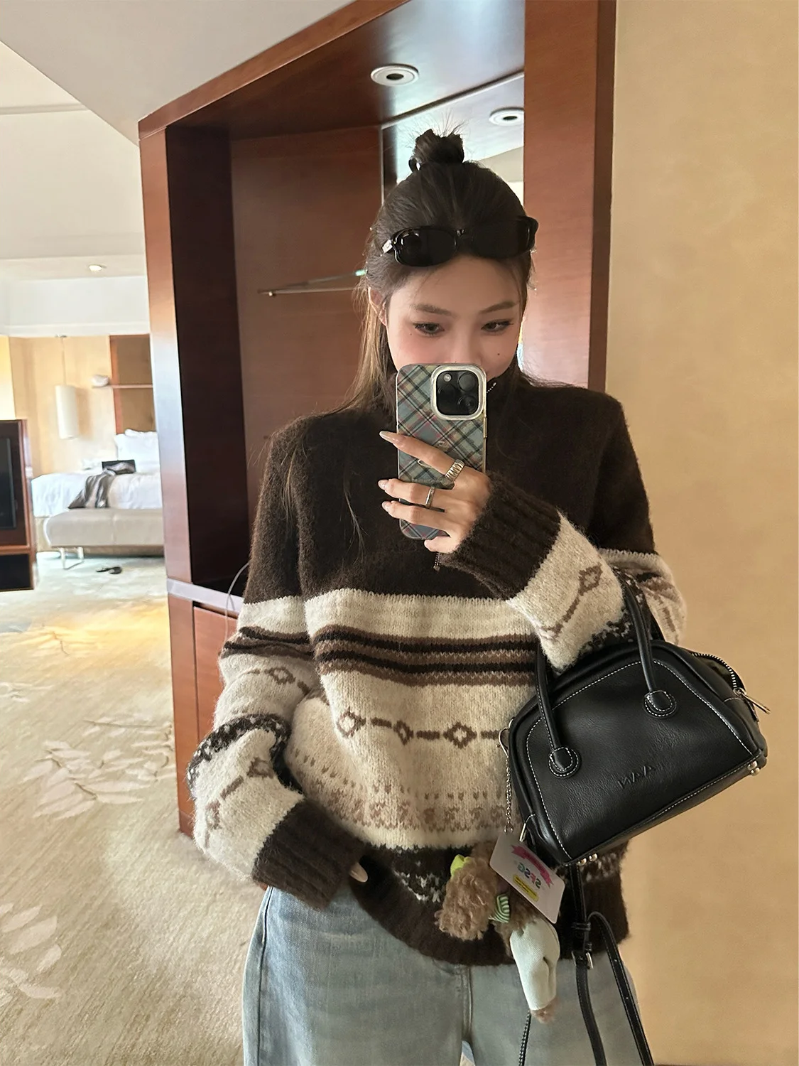 

Loose Women's Knitwear D YANGJUN Autumn Winter 2025 New Sle Comfortable Lazy Feelings eep Wool Jaet Polyester Nylon