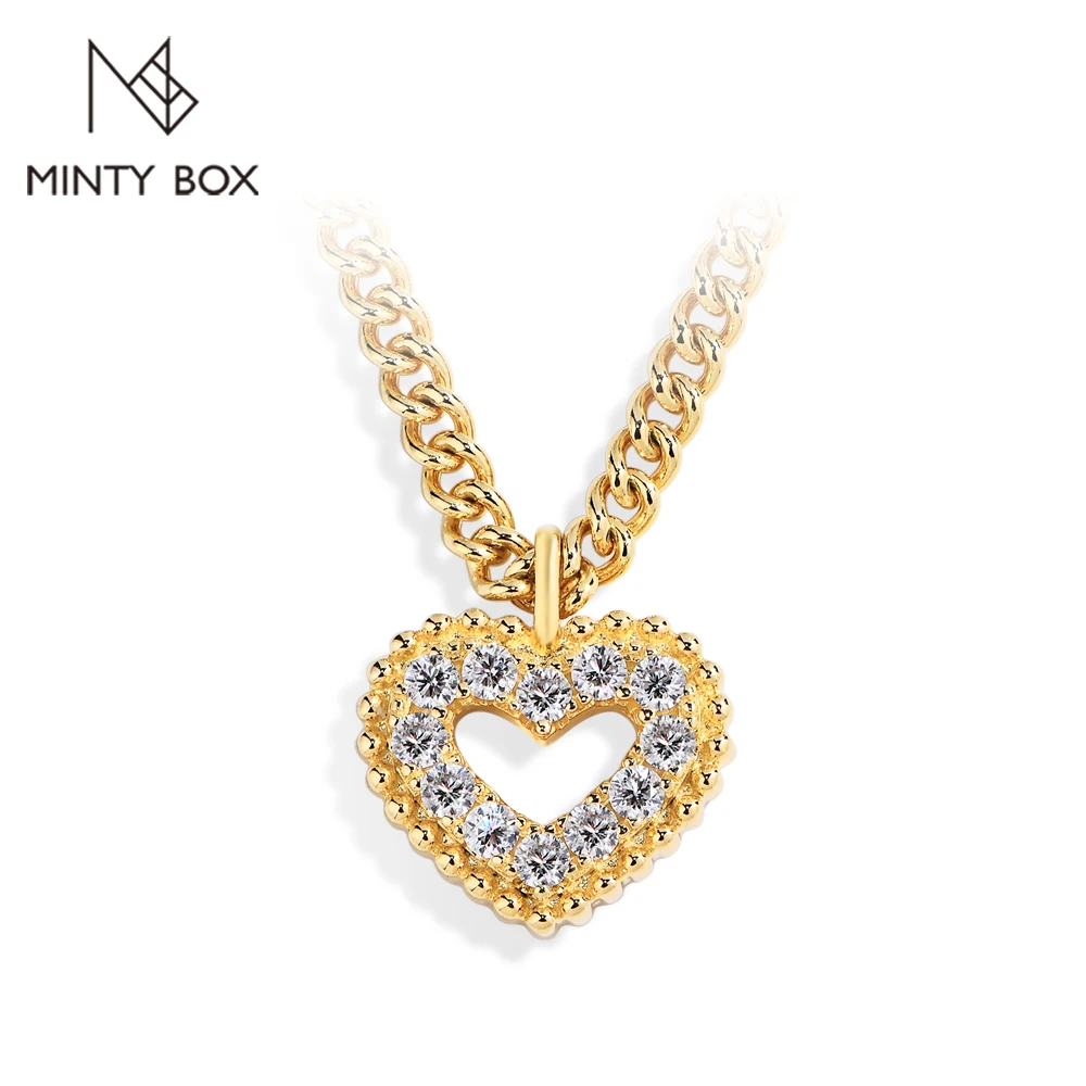 

MINTYBOX S925 Silver Moissanite Necklace for Women Heart Shape 0.48ct Lab Diamond 45cm Length Wedding Luxurly Fine Jewelry Gift