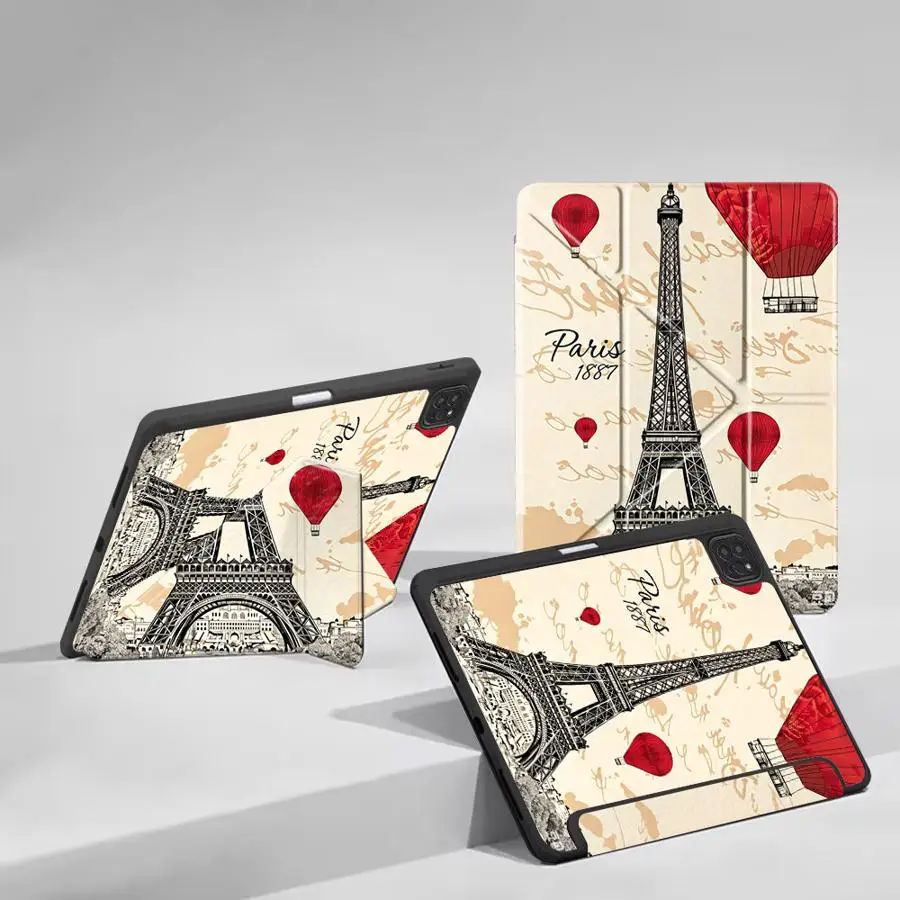

Paris Tower Balloon Tablet Case For iPad Mini 6 7 Air 4 5 M3 M2 M4 11inch Pro 2025 Pro 11th 10th 9th 8th 7th 12.9inch Holder