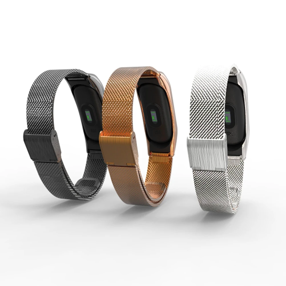 

Stainless Steel Metal Wristband Strap Rose Gold Adjustable Durable Waterproof Replacement for 2 Fitness Sports