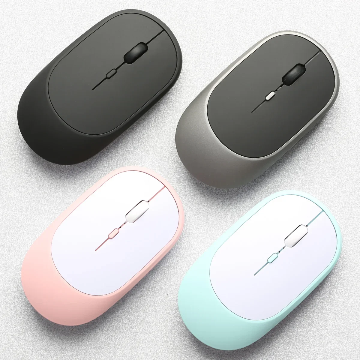 

Перезаряжаемая беспроводная мышь, два режима, Bluetooth-совместимая, 2,4G, USB, бесшумная, эргономичная мышь для ноутбука, планшета, Macbook Mause