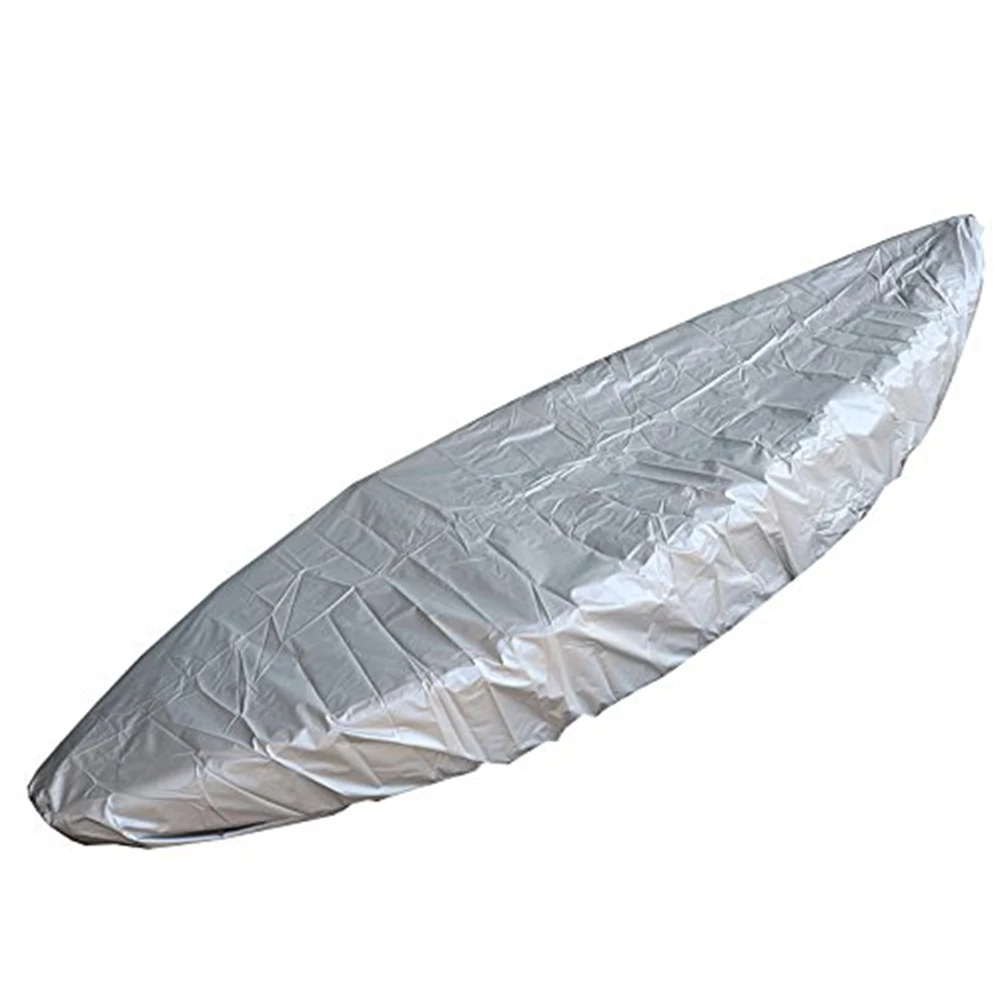 

Waterproof Kayak Cover Uv Resistant For 5.1-5.5M Canoe Boat Silver Dustproof Anti Uv Storage Elastic Design