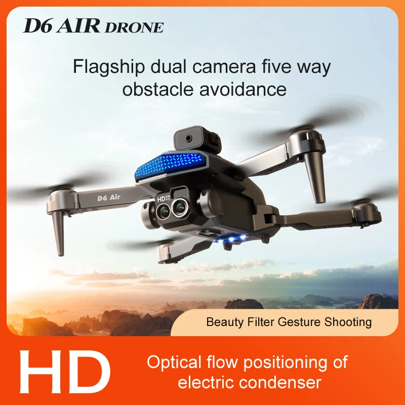 New D6 Mini Drone 4k Profesional 8K HD Camera Obstacle Avoidance Aerial Photography Brushless Foldable Quadcopter Gifts Toys