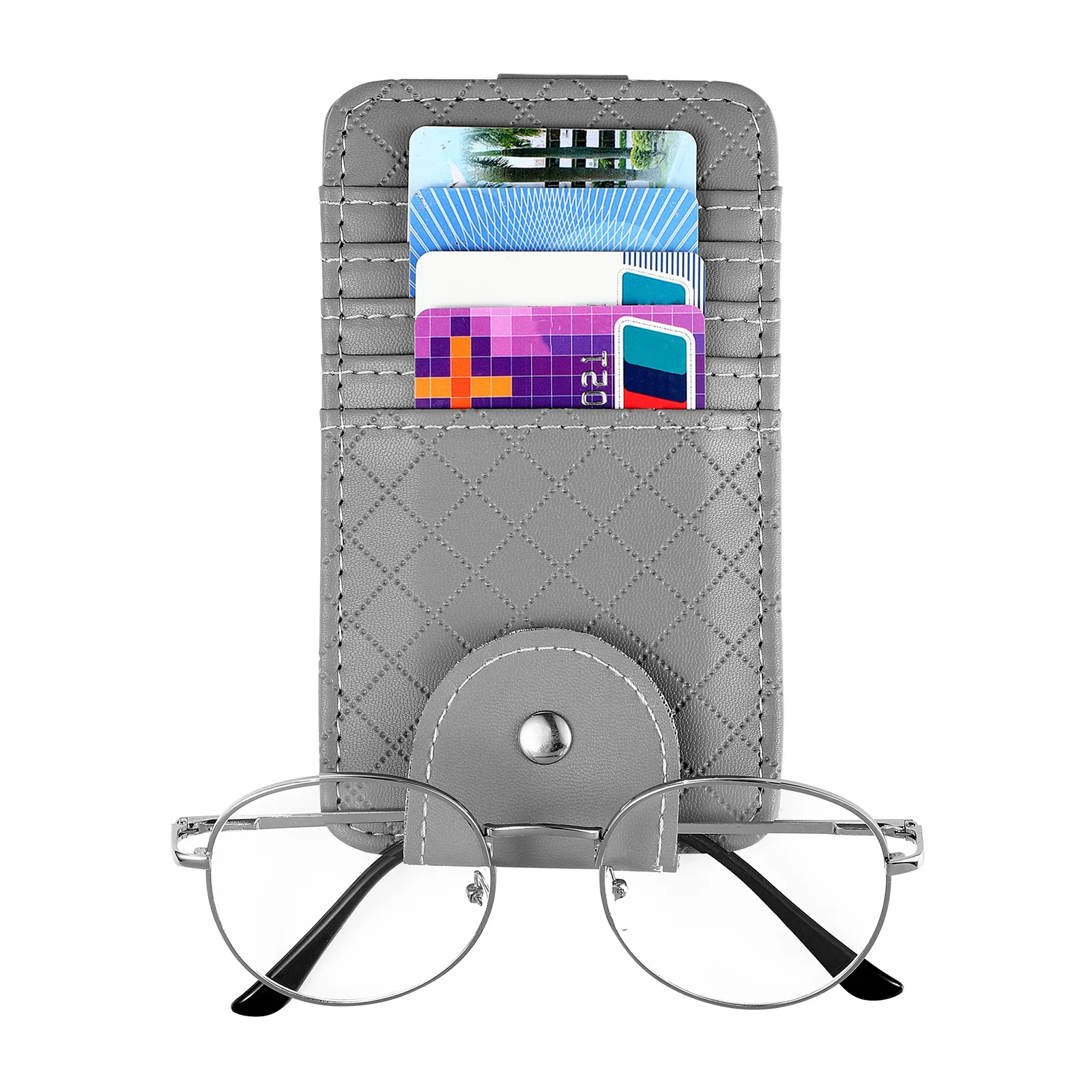 

Car Glasses Clip Sunglasses Holder Car Sun Visor Organizer Premium PU Multi Slot Clipping Driving Accessories Storage