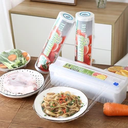 Cling Film Roll Holder Food PE Wrap Cutter Kitchen Organizer Adjustable Plastic Wrap Dispensers Foil Cutting Storage Home Tools