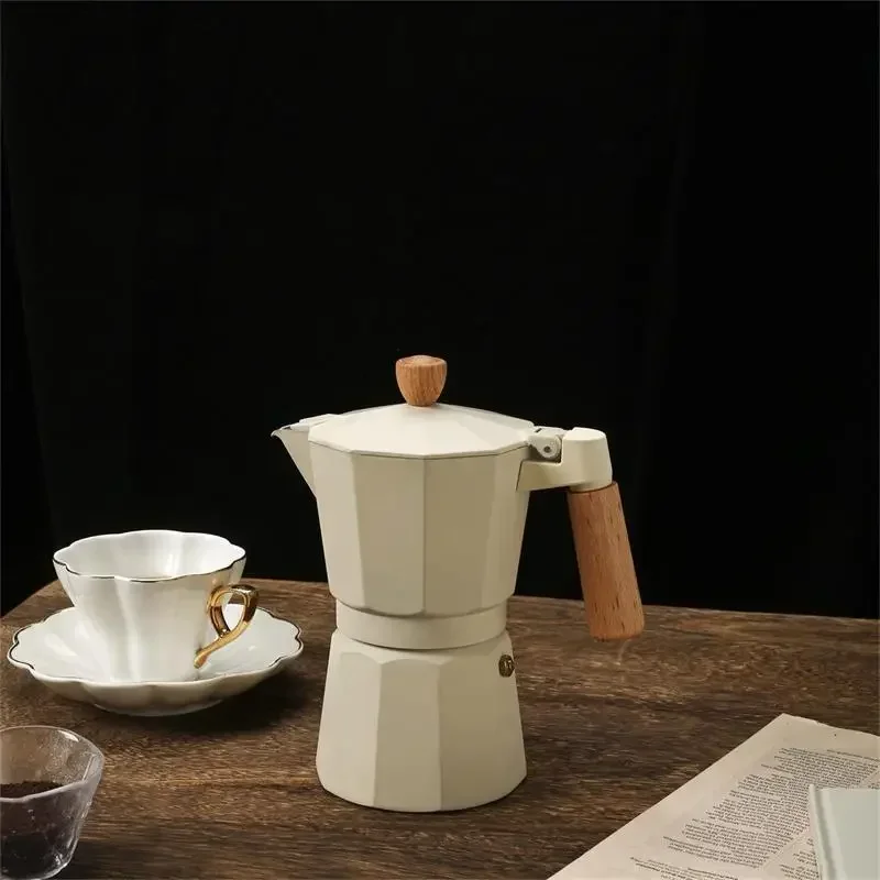 Nordic Style High-end Household White Black 150ml 300m Moka Pot Coffee Pour Over Kettle