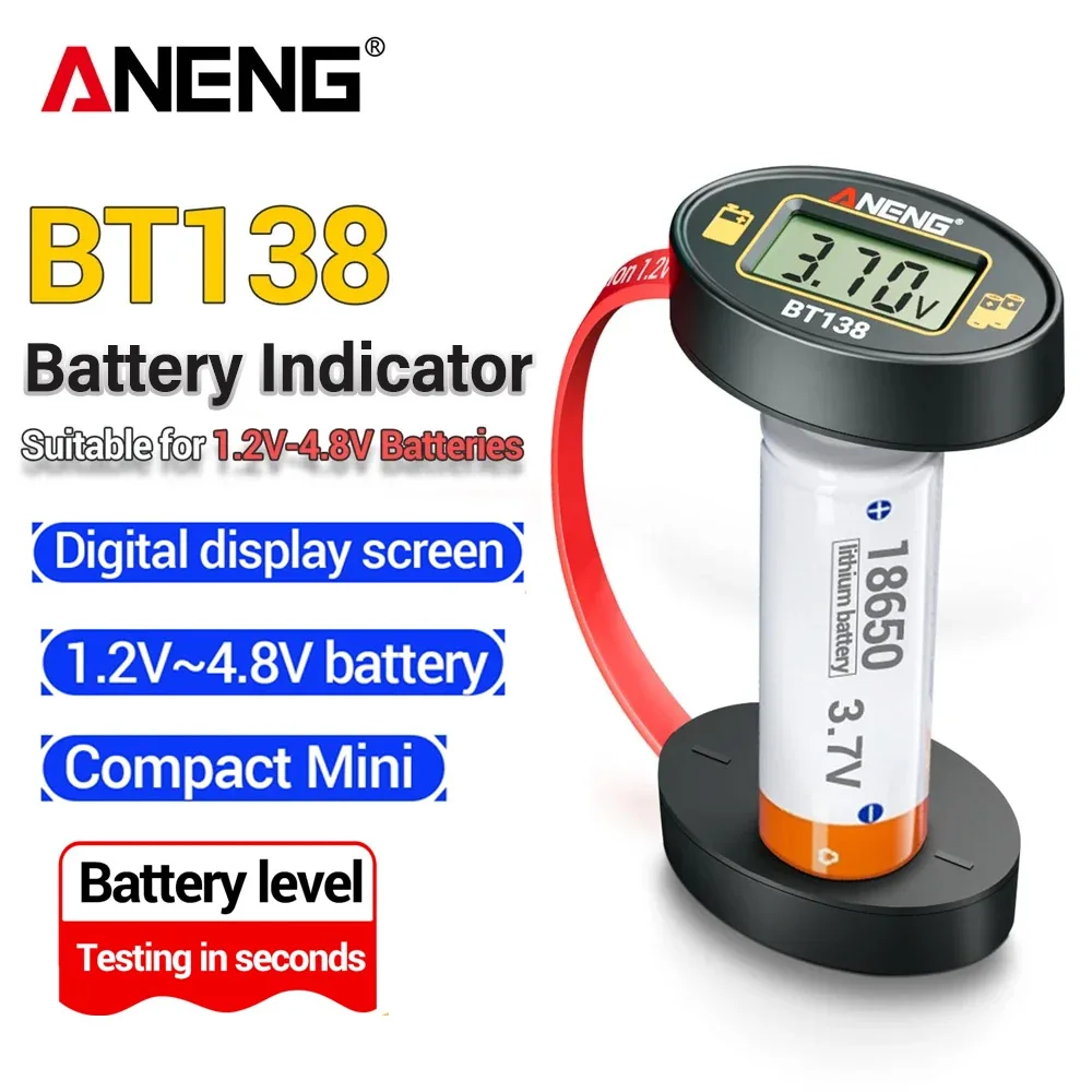 Digital Battery Tester ANENG BT138 universal battery capacity tester 18650 battery level indicator Button Cell Detector Tools