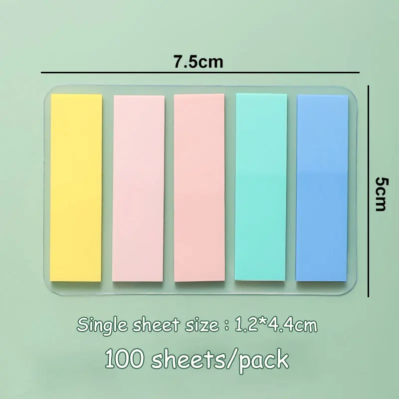 JCD 100 Sheets Morandi Color Sticky Notes Memo Pad Self Adhesive Bookmark Memo Sticker School Office Stationery Supplies