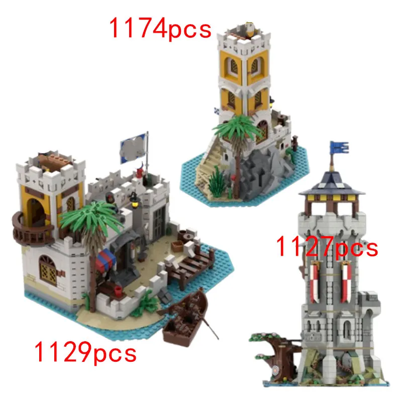 

Spot MOC-124819 Пиратский замок, сборка мелких частиц, строительные блоки 141500, мировая строительная модель замка, игрушка в подарок, расширение