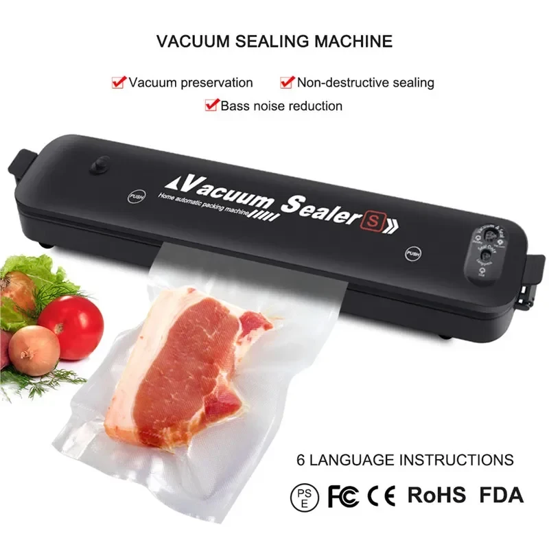 Food Vacuum Sealer Packing Machine 220V/110V Household Automatic Food Sealer Machine with 10pcs Vacuum Bag For Food Preservation