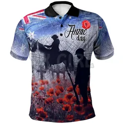 Summer Shirts Women For Men Anzac Day Remembrance Day 3D Printed Polo Shirt Short Sleeve T Shirts Tops Camisas Lapel Loose Tees