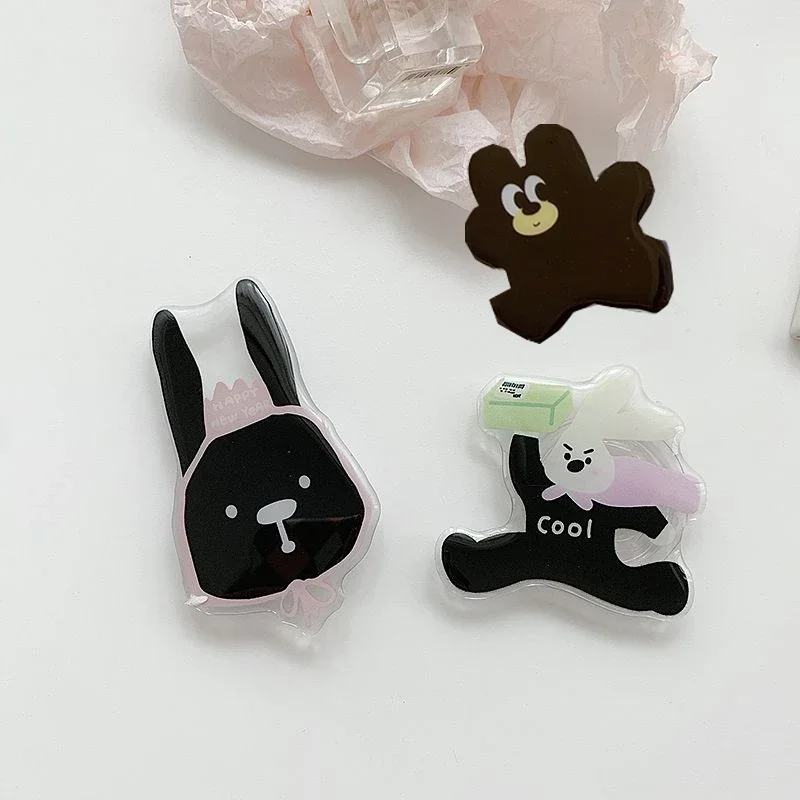 Cute Cartoon Rabbit Finger Ring Holder Korea Griptok Phone Socket for Samsung IPhone Phone Grip Tok Mobile Phone Holder Stand