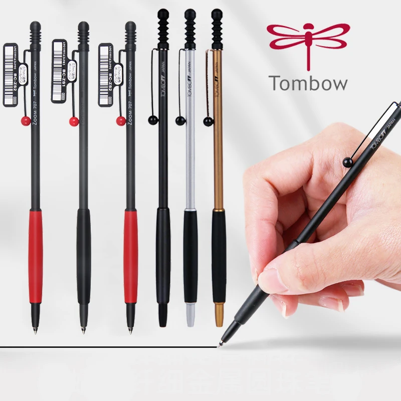 TOMBOW Mini Ballpoint Pen BC-ZS Writing Smooth Portable Metal Roller Ball Pen 0.7mm ZOOM707 Black Ball-Point School Supplies