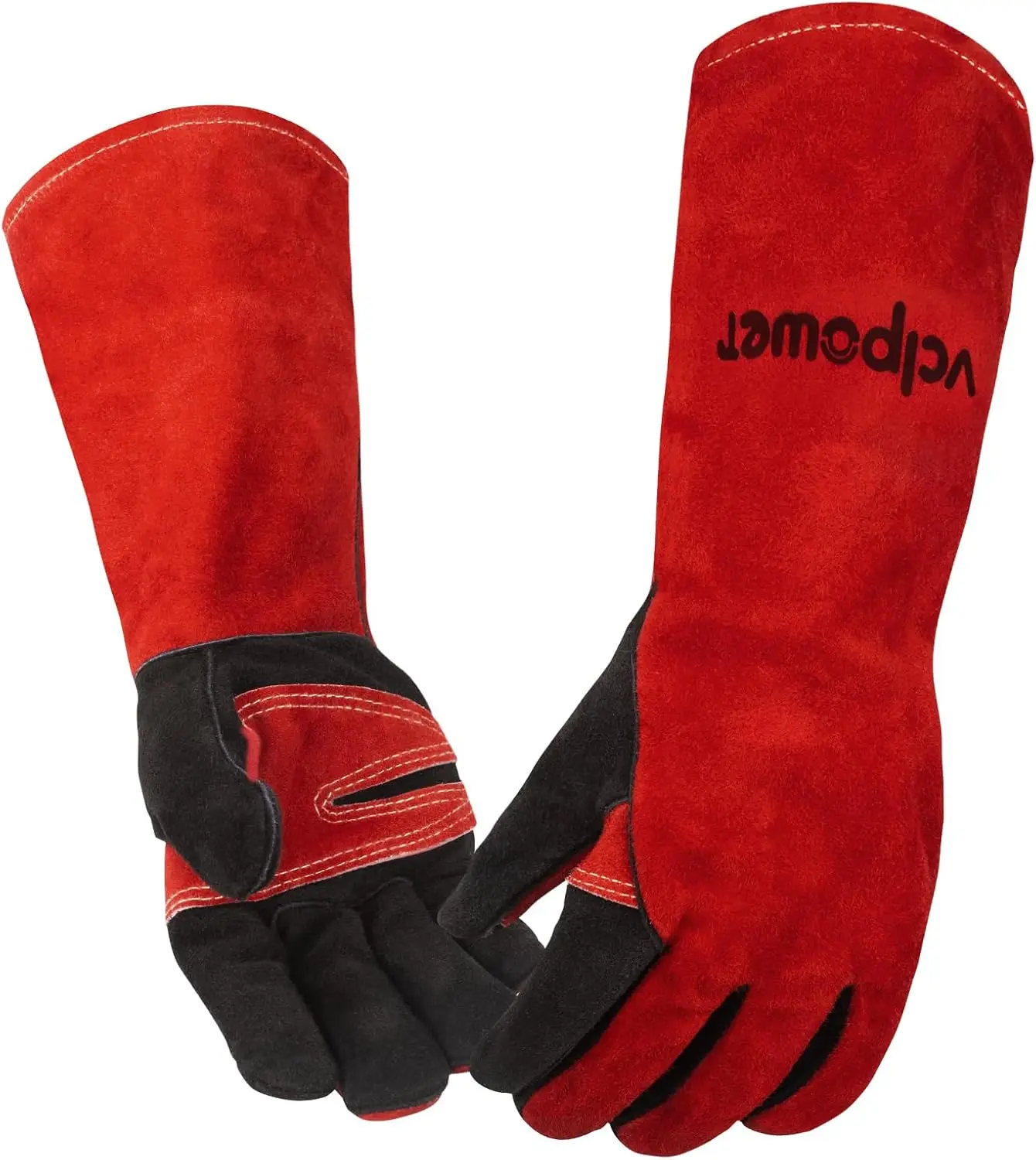 

Термостойкие кожаные перчатки для сварки, костра, барбекю и сверхмощного использования — размер XL