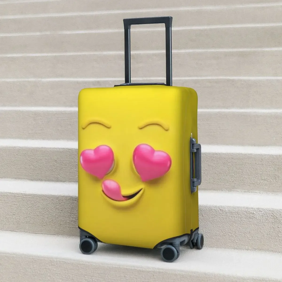 3d Cartoon Face Suitcase Cover Funny Expression Useful Cruise Trip Protection Luggage Supplies Vacation