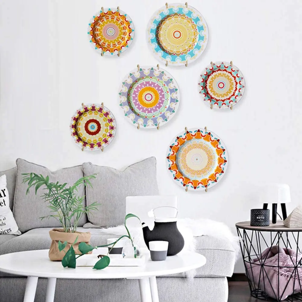 Вешалки для тарелок на стену 6, 8, 10, 12 дюймов, настенные вешалки для тарелок, декоративные вешалки для тарелок, невидимые настенные держатели для тарелок, хит продаж