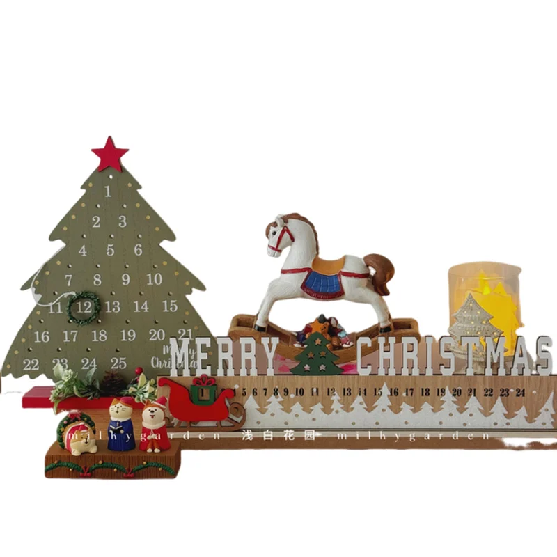 جو عيد الميلاد حصان خشبي كبار سانتا كلوز قطار هدية عيد الميلاد عرض فوز الديكور مول الحلي الزخرفية #6
