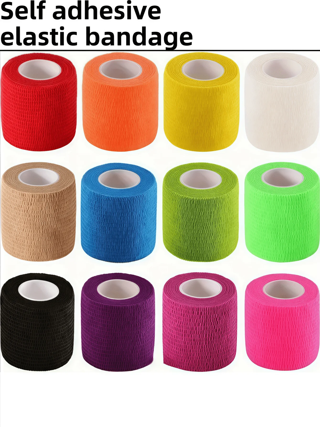 3pcs Self-Adhesive Elastic Bands, Sports Stretch Tape For Wrist & Ankle Protection, Finger Anti-Slip