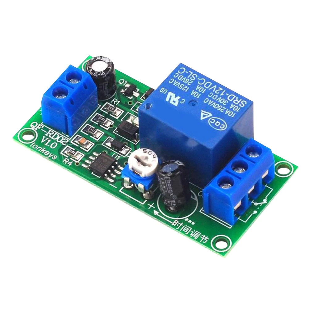 Adjustable Timing Turn Off Board 12V DC Time Delay Relay Module NE555 0-60 Seconds Adjustable Timer Switch Board