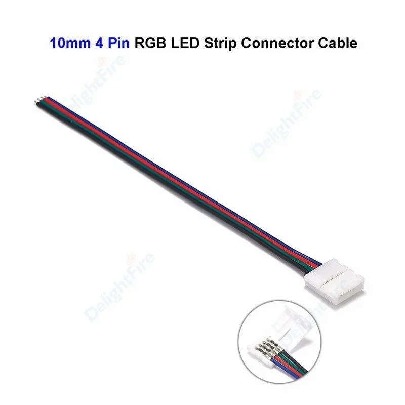 Câble de connecteur de bande LED, soudure gratuite, prise de fil électrique pour bande LED SMD 2835 5050, 8mm, 10mm, 2 broches, 4 broches, 12mm, 5