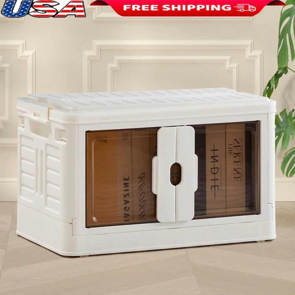 

Складные штабелируемые пластиковые контейнеры для хранения с крышкой и колесами. Портативные органайзеры для домашнего офиса. Разливывающие и легкий доступ.