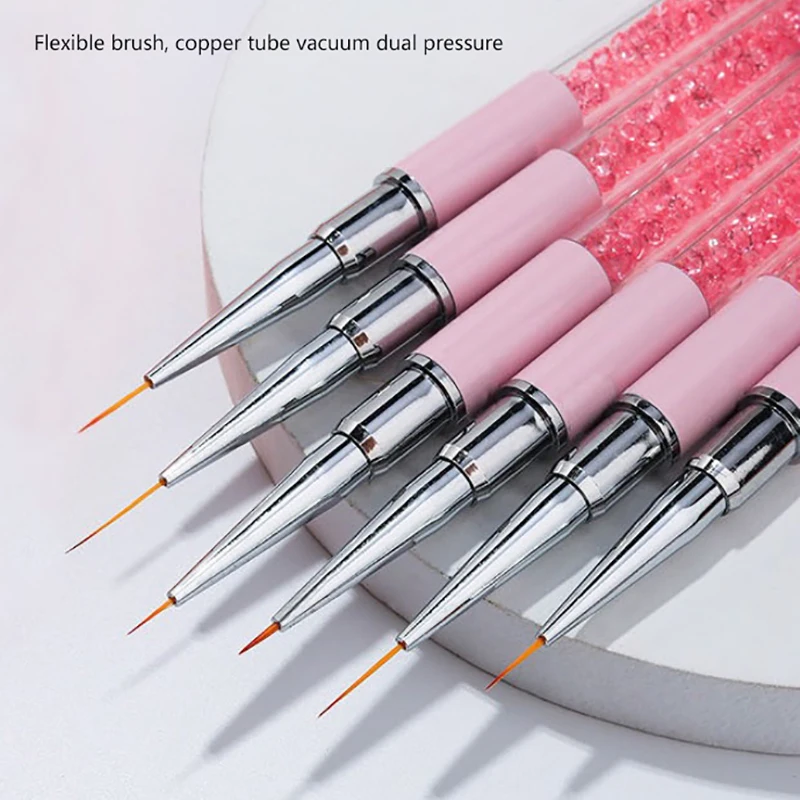 1/6Pcs Painting Brush Ultra-thin Oval Head UV Gel Brush Nail Art Brush Manicure Tool Nail Art Drawing Pen Acrylic Nail Liner Pen images - 6