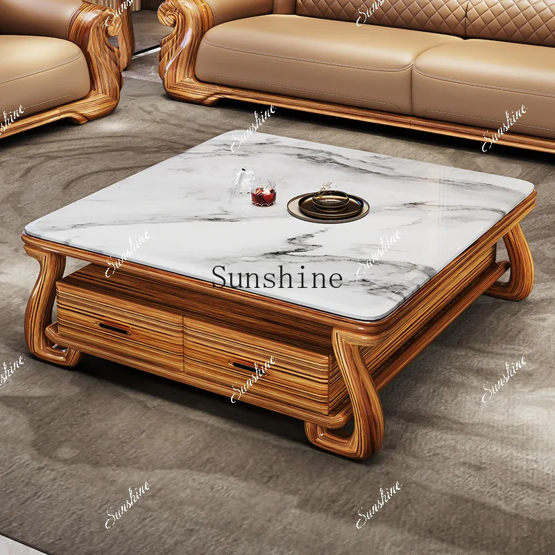 

Design new ebony marble coffee table modern new Chinese living room home rectangle FT