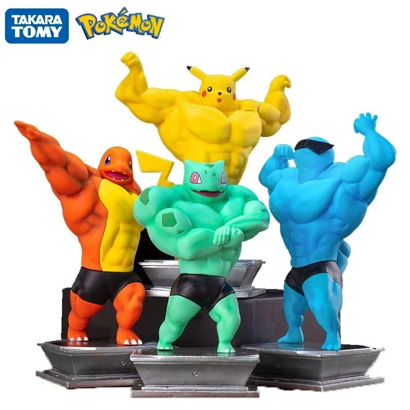 Pokemon PVC Action Figure Mini Model Toy Anime Figures Pikachu Charmande Squirtle Psyduck Cosplay Muscle Man Kids Birthday Gift