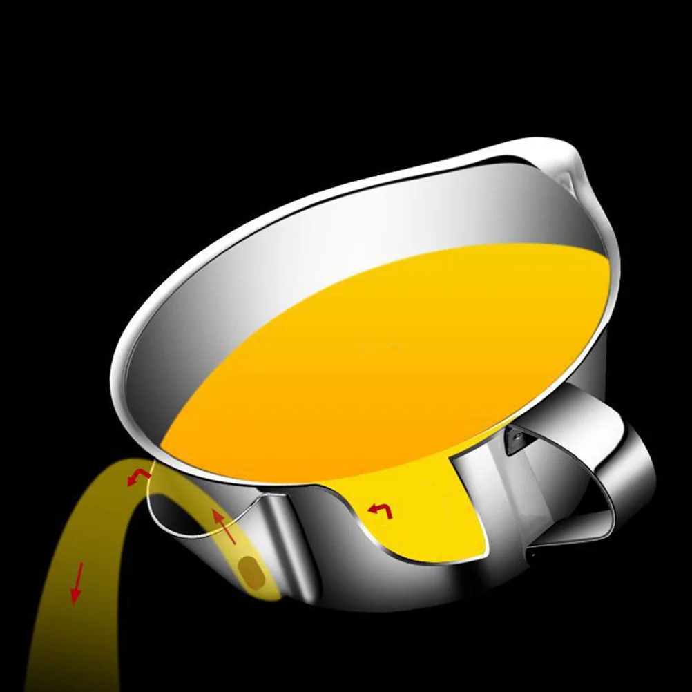 

Healthy Cooking Kitchen Gadget Stainless Steel Grease Oil Filter Bowl Xl 600ml Soup Fat Separator Rust Resistant