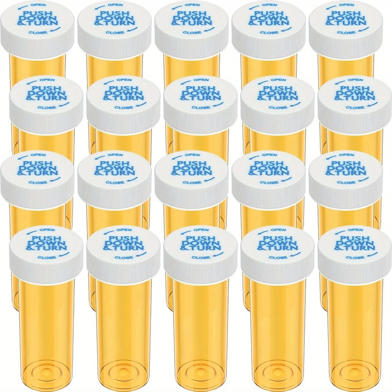 12/20 Pack Plastic Medicine Pill Bottles with Child Resistant Caps Medicine Containers Travel Pill Vials - 6/8 Dram