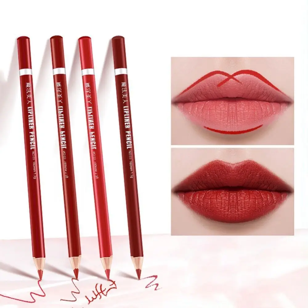 Impermeável Non-Stick Cup Lip Liner, cosméticos de beleza, lápis de veludo, batom fosco, caneta delineador, maquiagem ferramenta