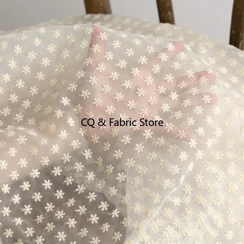 

Organza Fabric Daisy Embroidered Fabric Diy Dress Cheongsam Clothing Handmade Cloth By The Meter