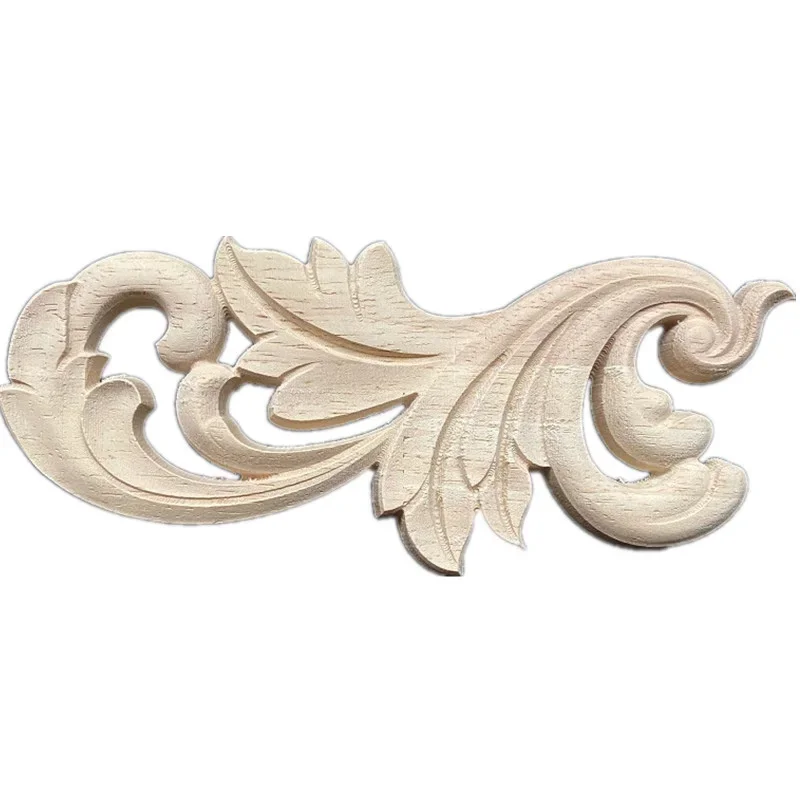 16cm DIY Wood Unpainted Wood Onlay Wood Vintage Retro Onlay Applique for Door Cupboard Home Furniture