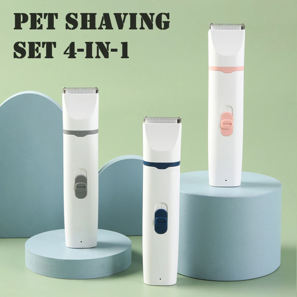 4-in-1 Pet Electric Clipper Set Lightweight Pet Hair Trimmer For Small Medium Large Pet