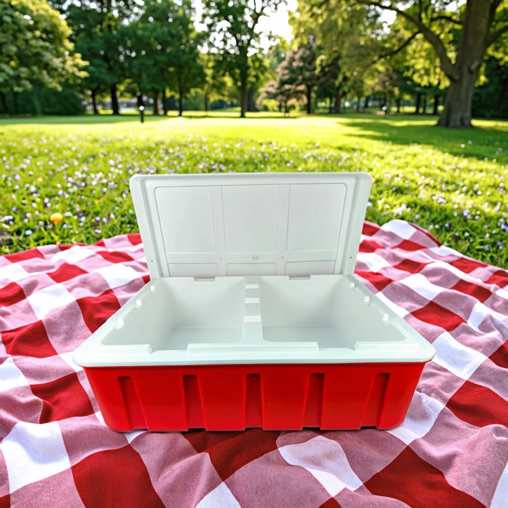 صندوق تبريد مصبوب بالحقن 70 لتر مع غطاء، سعة 70 لترًا لصندوق معزول لحاويات الطعام GN