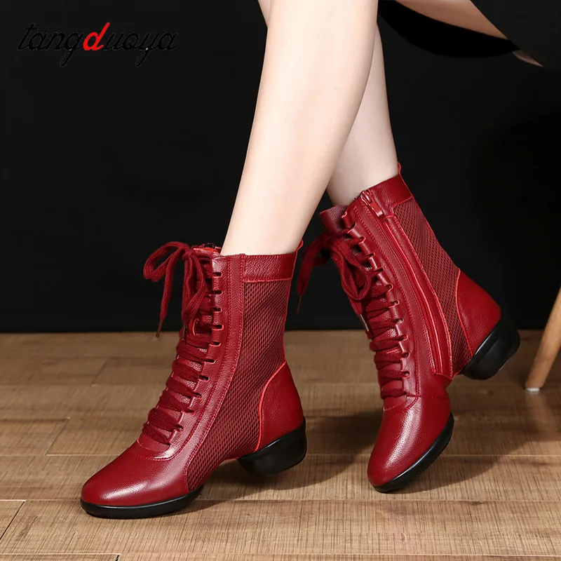 Dance Boots Women's Jazz Modern Dance Shoes Soft rubber Bottom Sailor Ladies Square Dancing Shoes Sports Boots Size 34-42