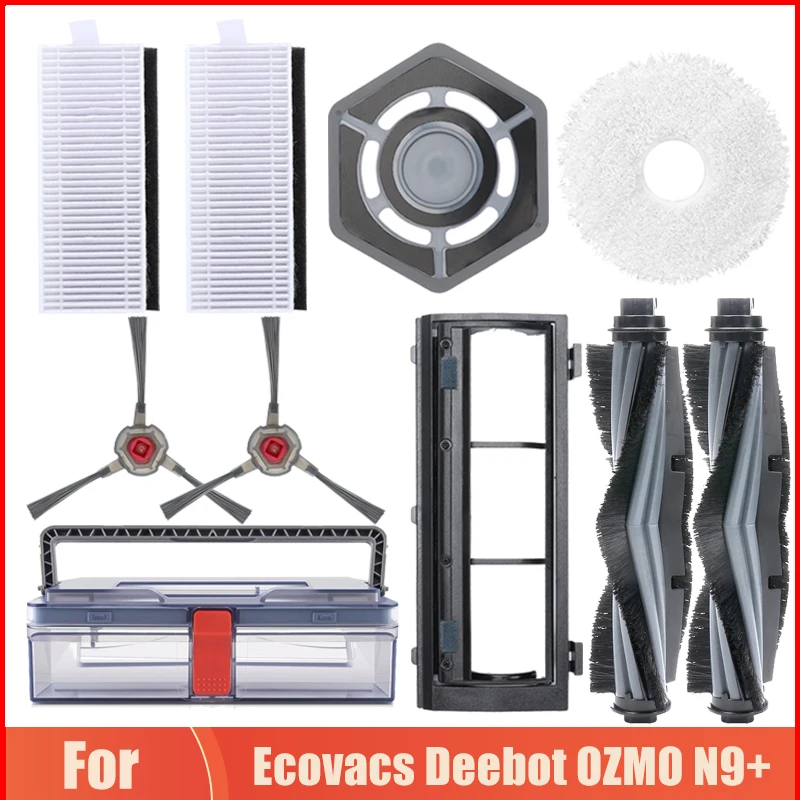 Аксессуары для пылесоса Ecovacs Deebot OZMO N9, пылесос с боковой/роликовой щеткой, фильтр НЕРА, Швабра, тканевые запасные части