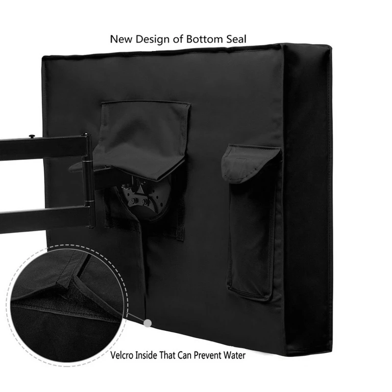 شاشة تلفزيون خارجية مقاومة للغبار ومضادة للماء مجموعة غطاء عالي الجودة أكسفورد أسود حافظة تلفزيون تلفزيون 30 بوصة إلى 70 بوصة #4