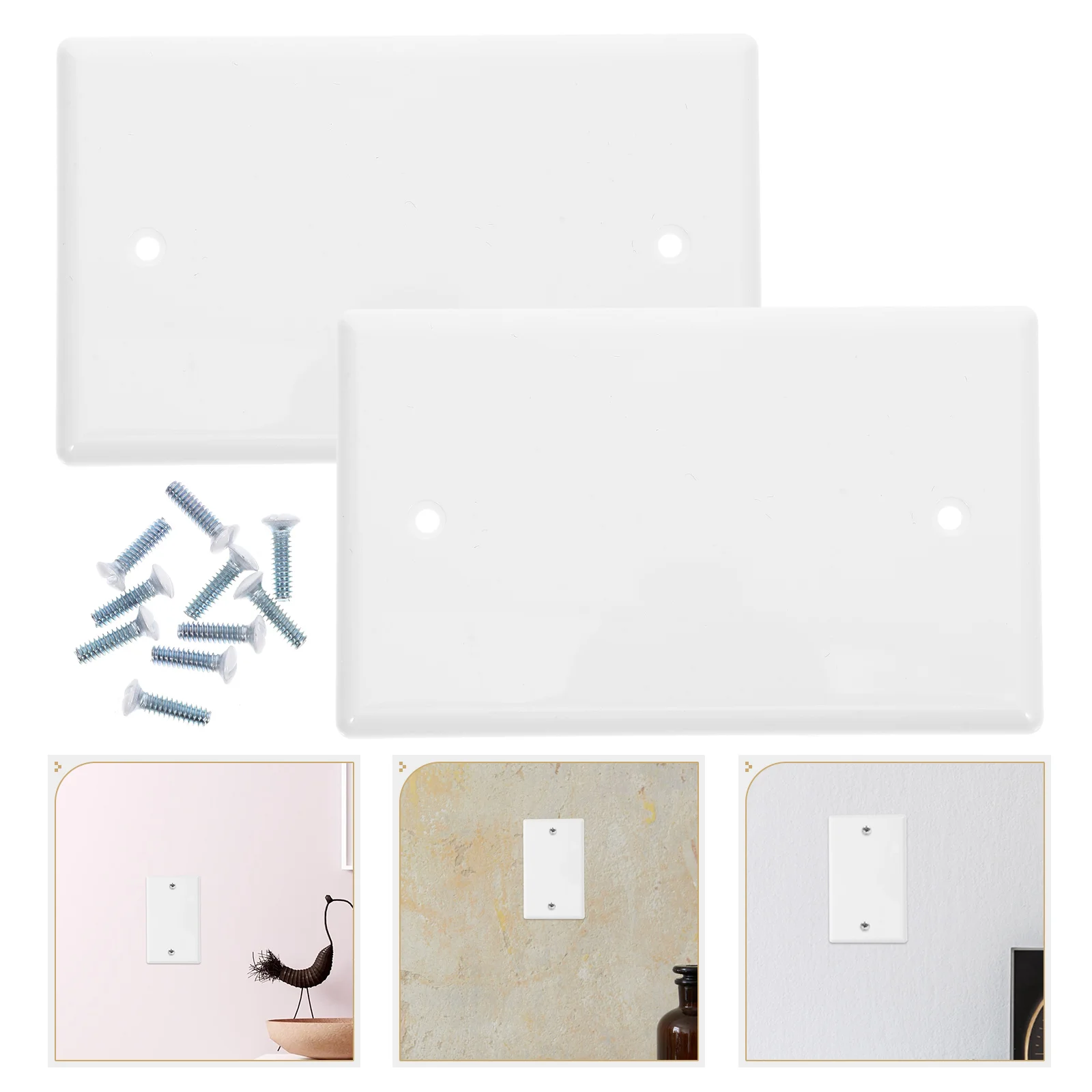 

10pcs Plate Cover Plastic Electrical Outlet Switch Covers Decorative Receptacle Box White Durable Abs Pc Material