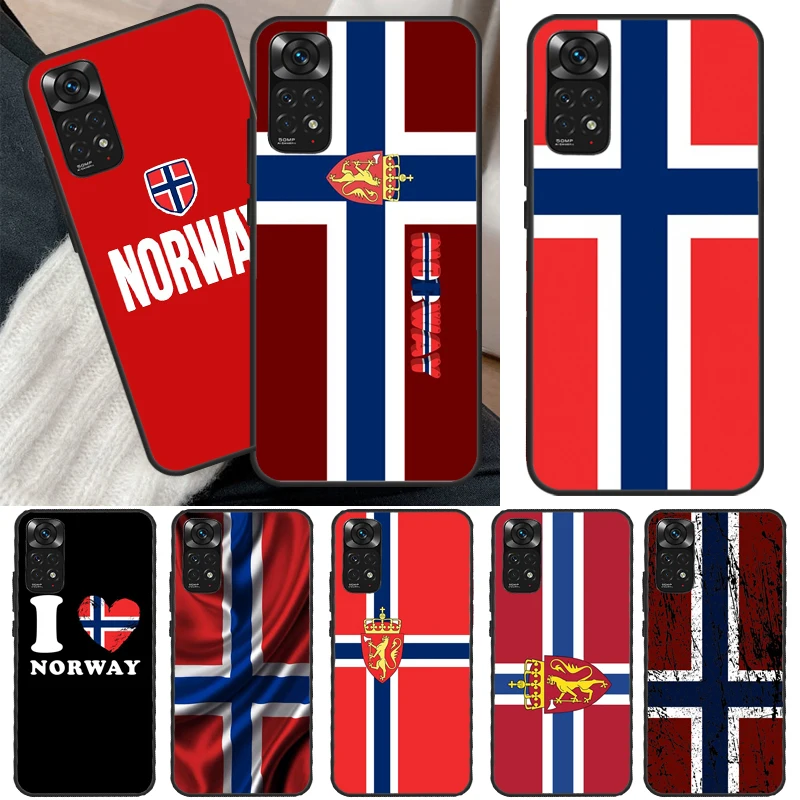 Norway Flag Case For Xiaomi Redmi Note 10 8 9 11 Pro 8T 9S 10S 11S Redmi 10C 9C 9A 9T K50 K40 Gaming