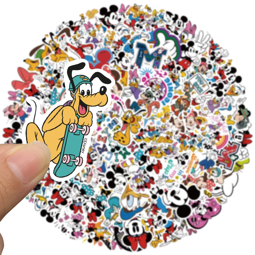 Pegatinas de dibujos animados de Disney para ordenador portátil, calcomanías impermeables de vinilo de Mickey Mouse, Pato Donald, para equipaje,