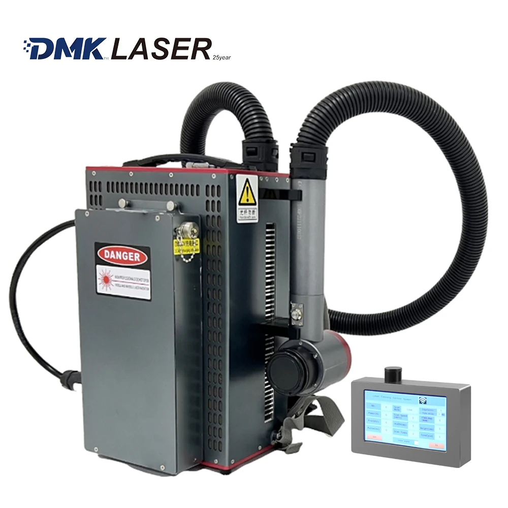 Dmk 2025new tipo mochila máquina de limpeza a laser de pulso 100w 200w 300 tamanho pequeno pistola de limpeza multifuncional fonte laser jpt