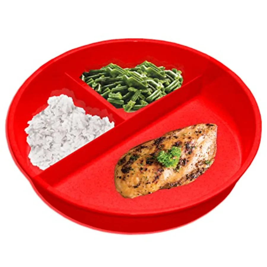 Piatto divisorio alto con coperchio rosso